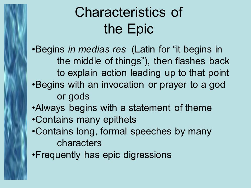 The characteristics of heroes in epics